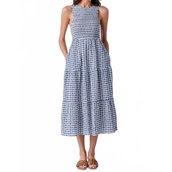 THML Dresses & Skirts - NEW THML sleeveless gingham dress in blue /white